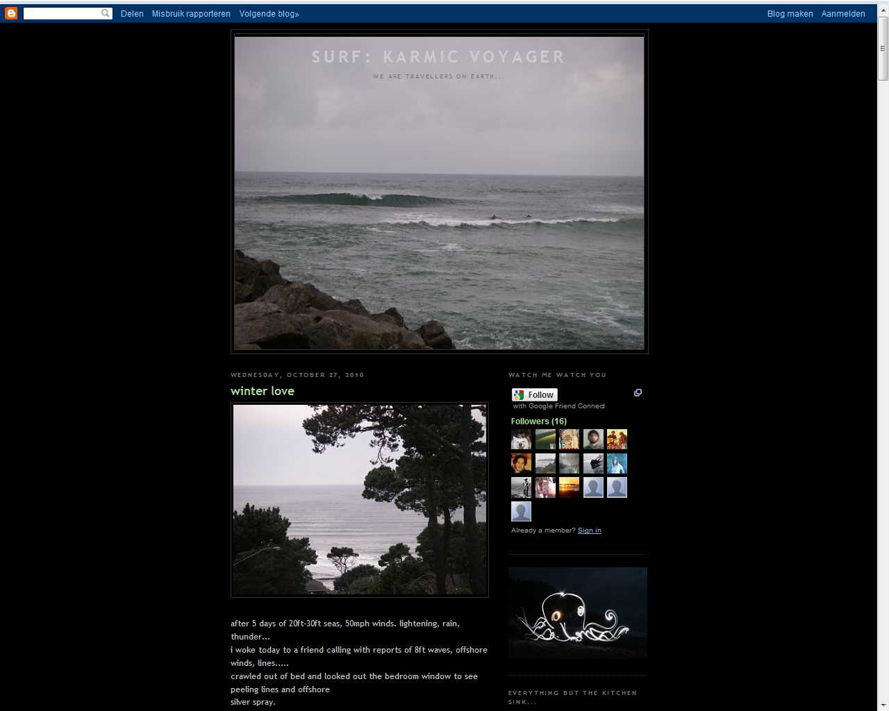 Screen shotvan de blogsite van Karmic Voyager